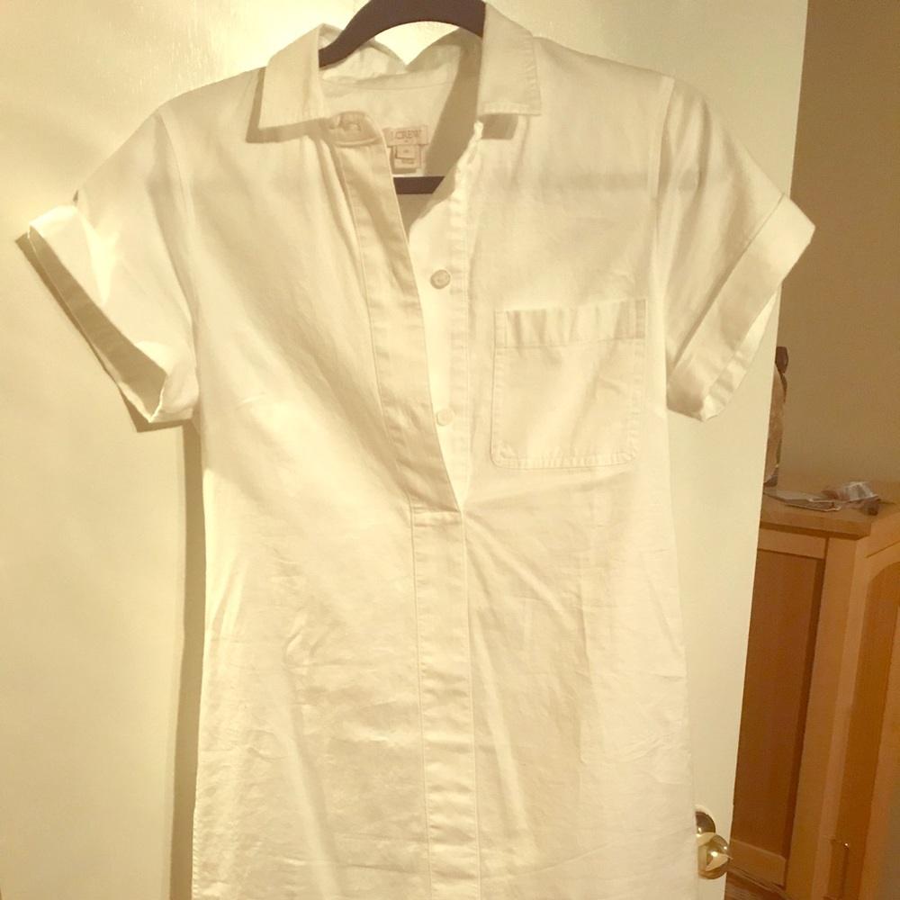 J Crew White Short Sleeved Dress XS
